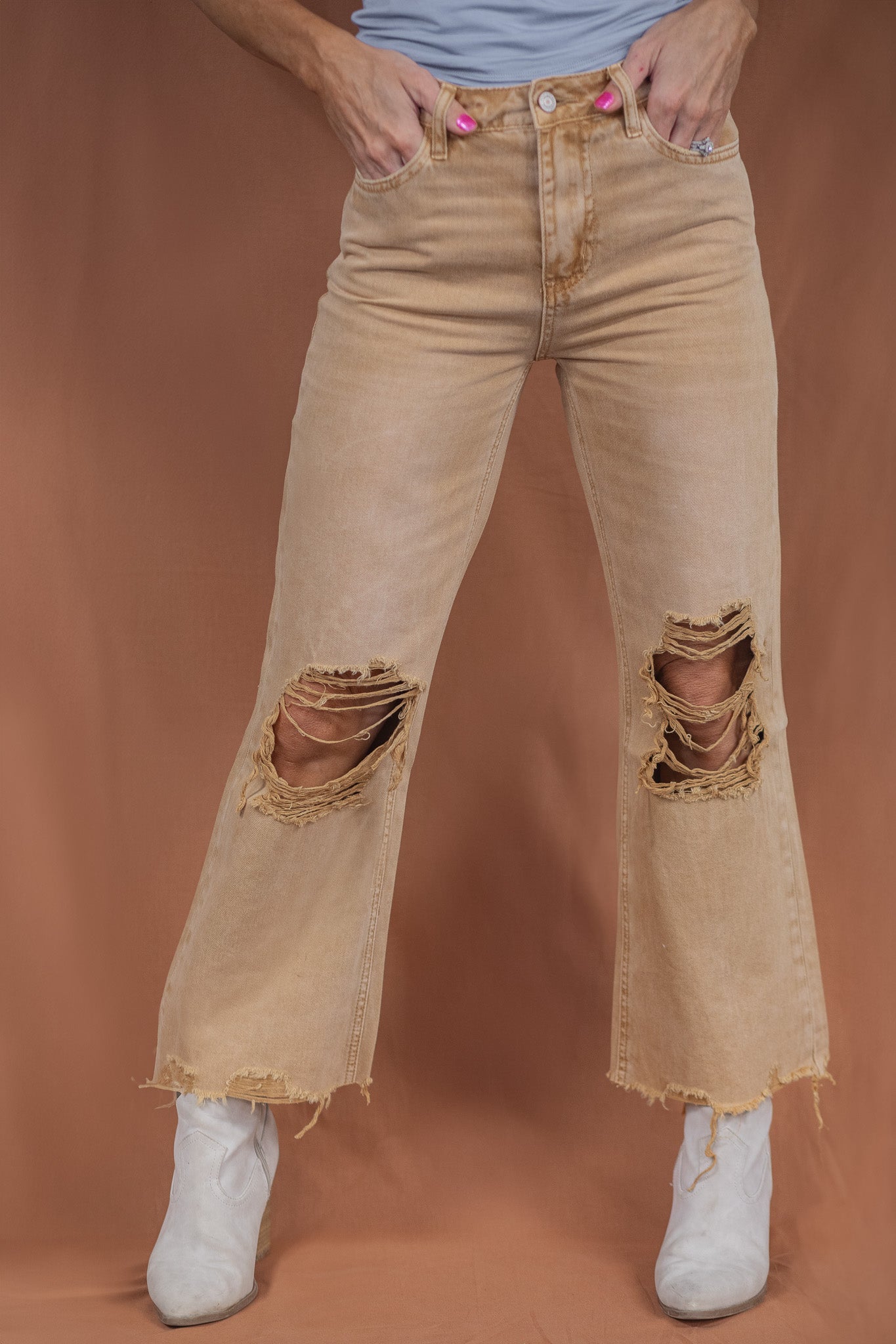 Vervet Leslie Crop Flare Jeans