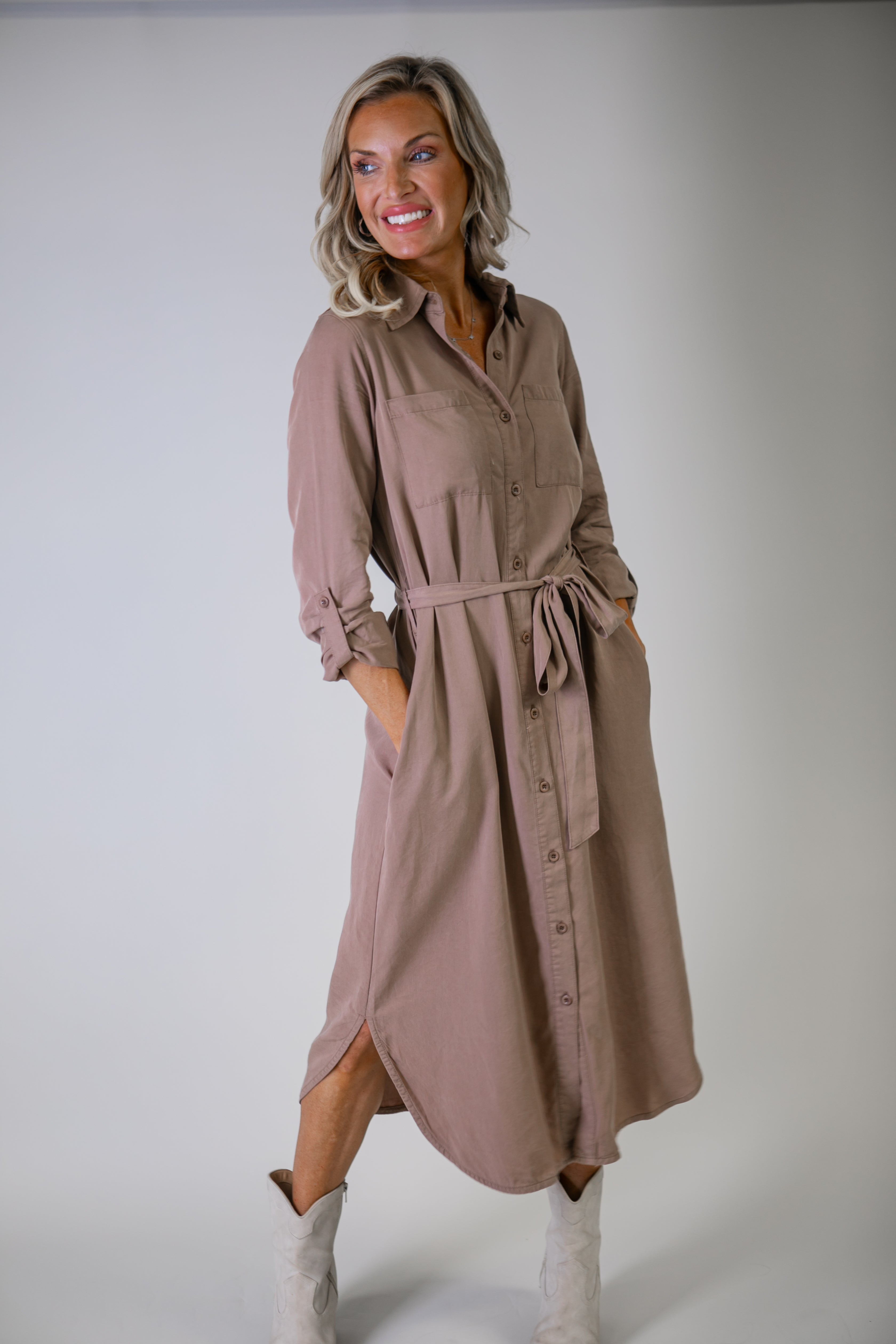 Cambry Button Down Midi Dress