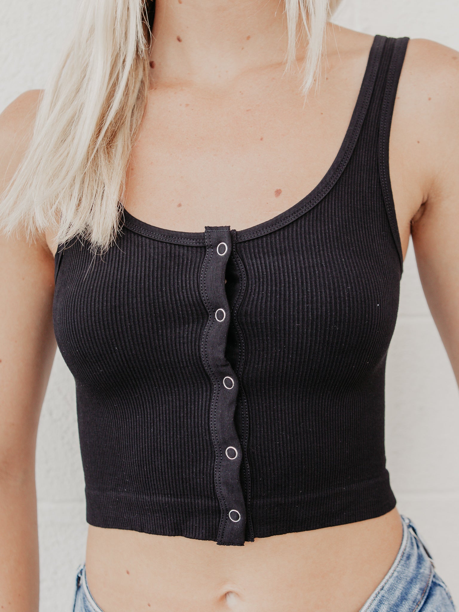 Giant Snap Button Crop Top - Women - Ready-to-Wear