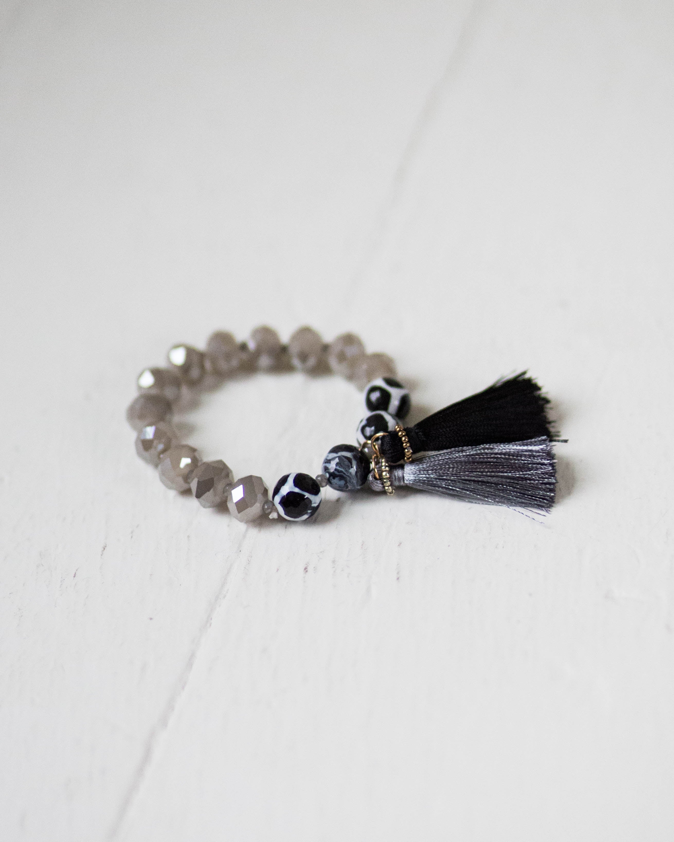 Dalmatian Beaded Tassel Bracelet