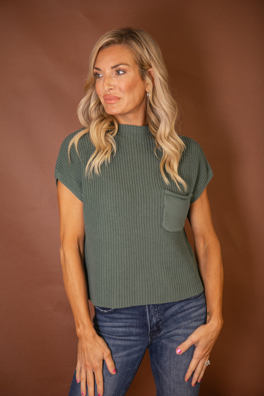 Remi Mock Neck Cropped Sweater