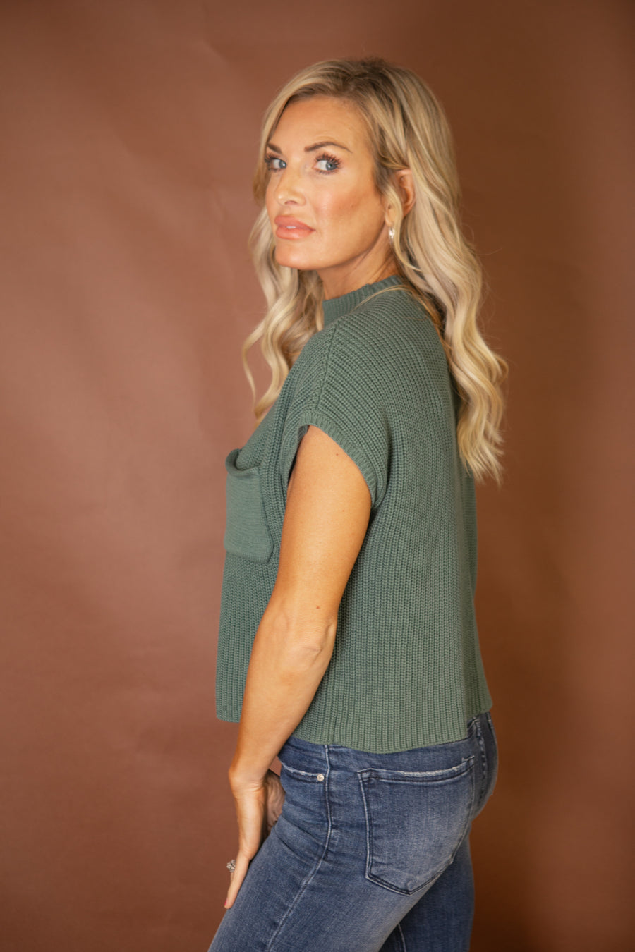 Remi Mock Neck Cropped Sweater