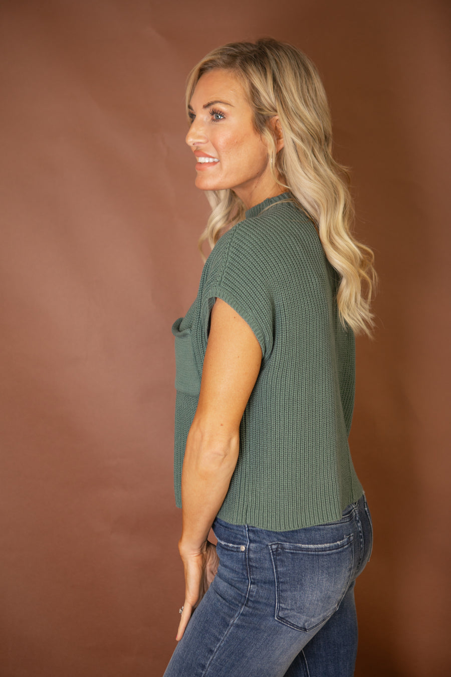 Remi Mock Neck Cropped Sweater