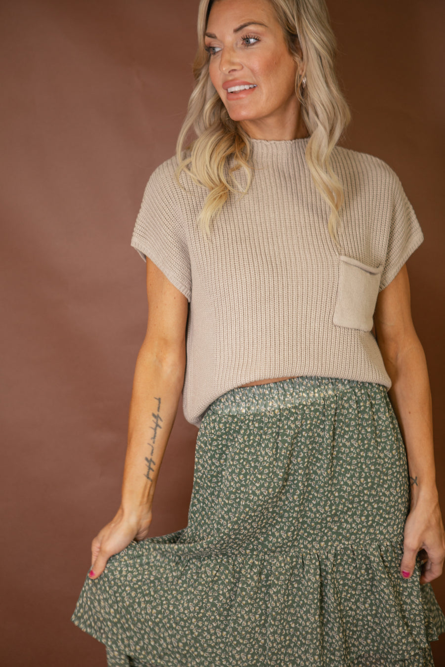 Remi Mock Neck Cropped Sweater