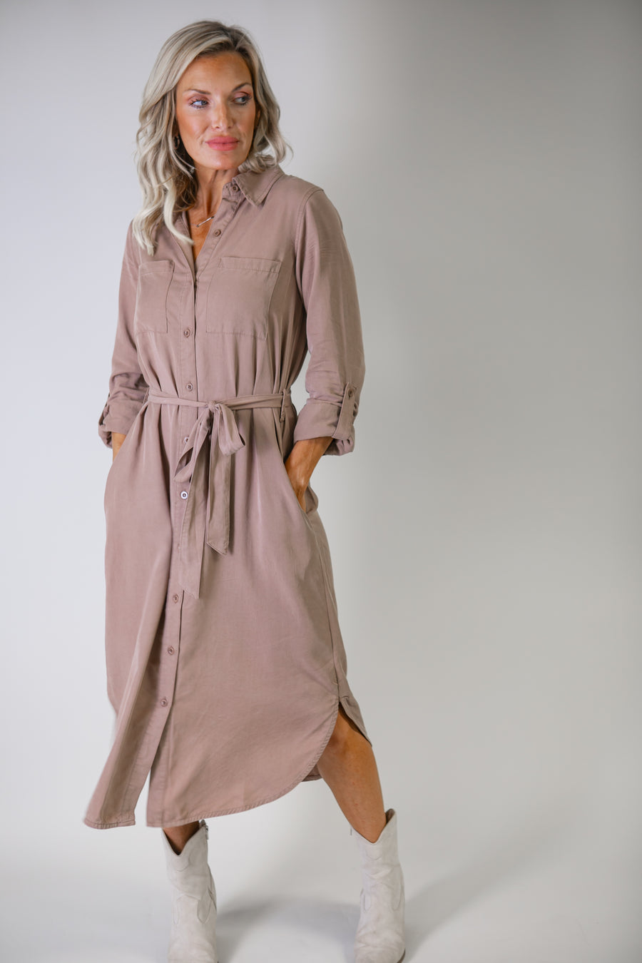 Cambry Button Down Midi Dress