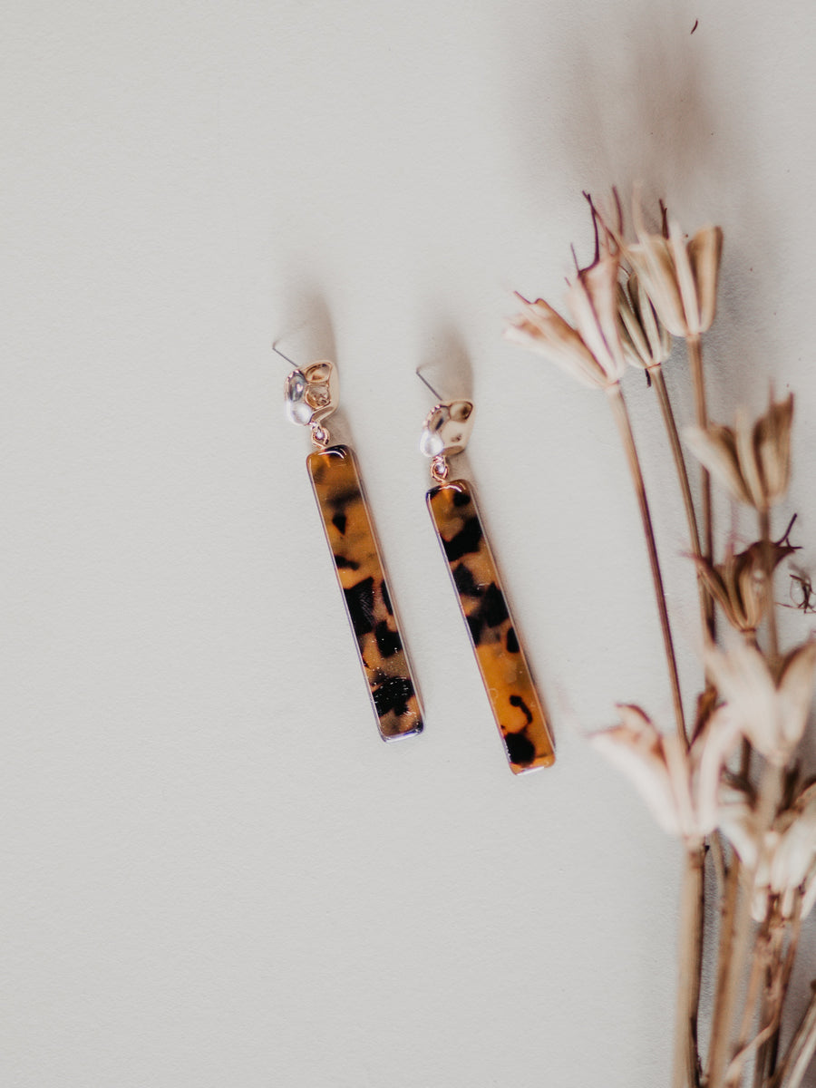 Rectangle Tortoise Earring